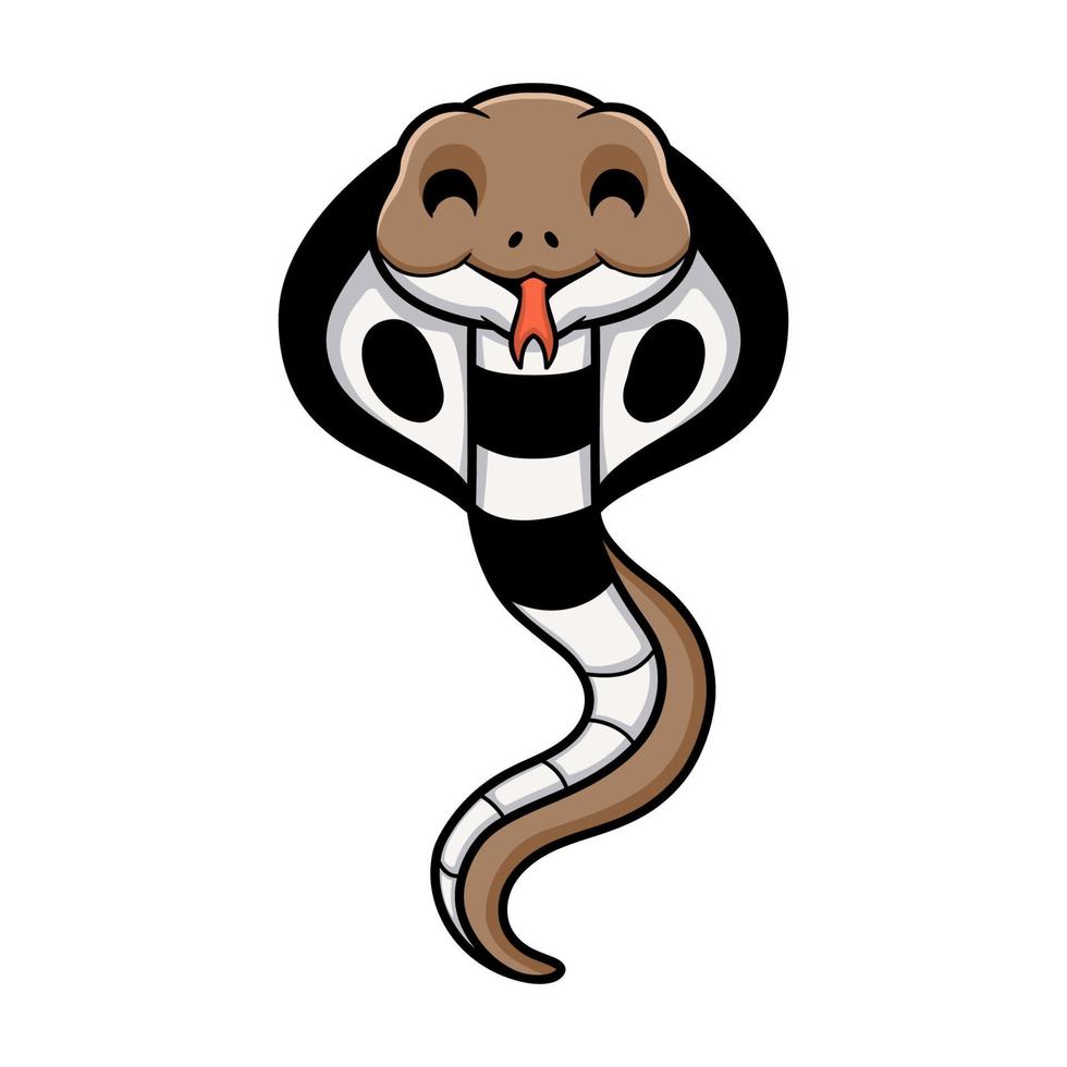 Cute indian king cobra cartoon vector