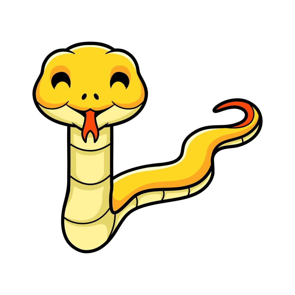 Cute yellow insularis snake cartoon vector