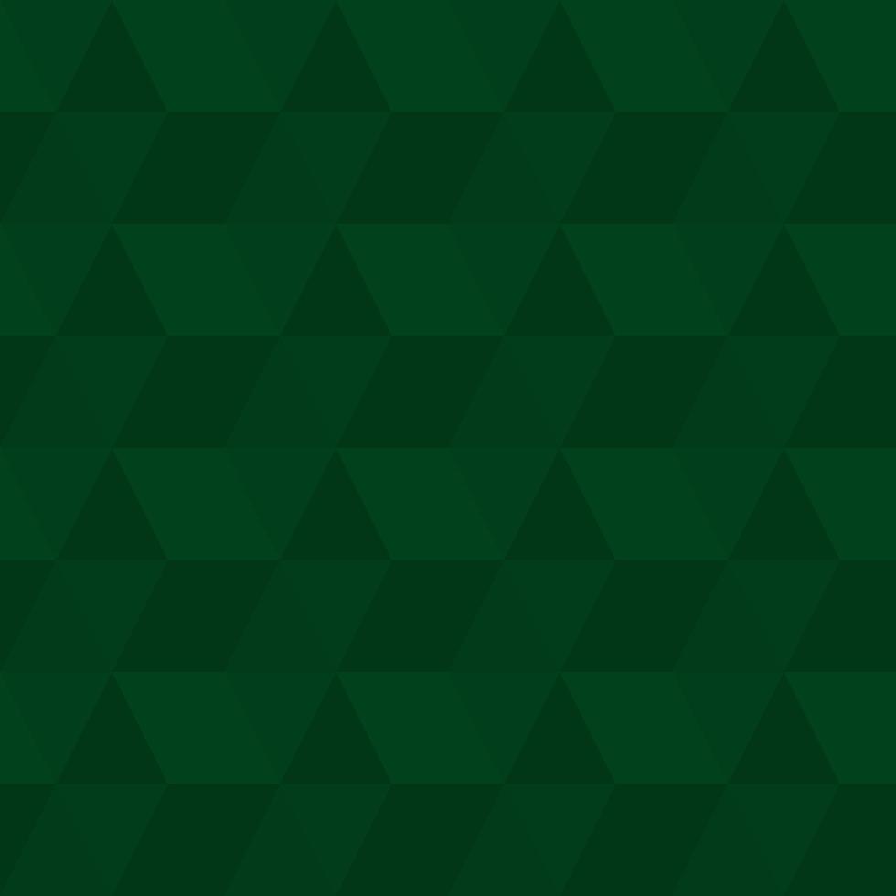 Flat vector seamless pattern, modern geometric dark green background.