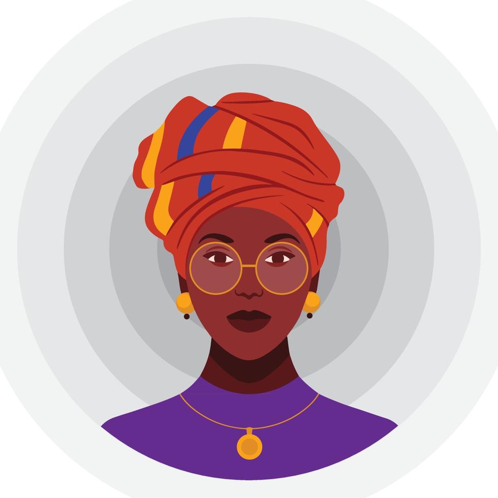 African Women Portrait with Turban vector