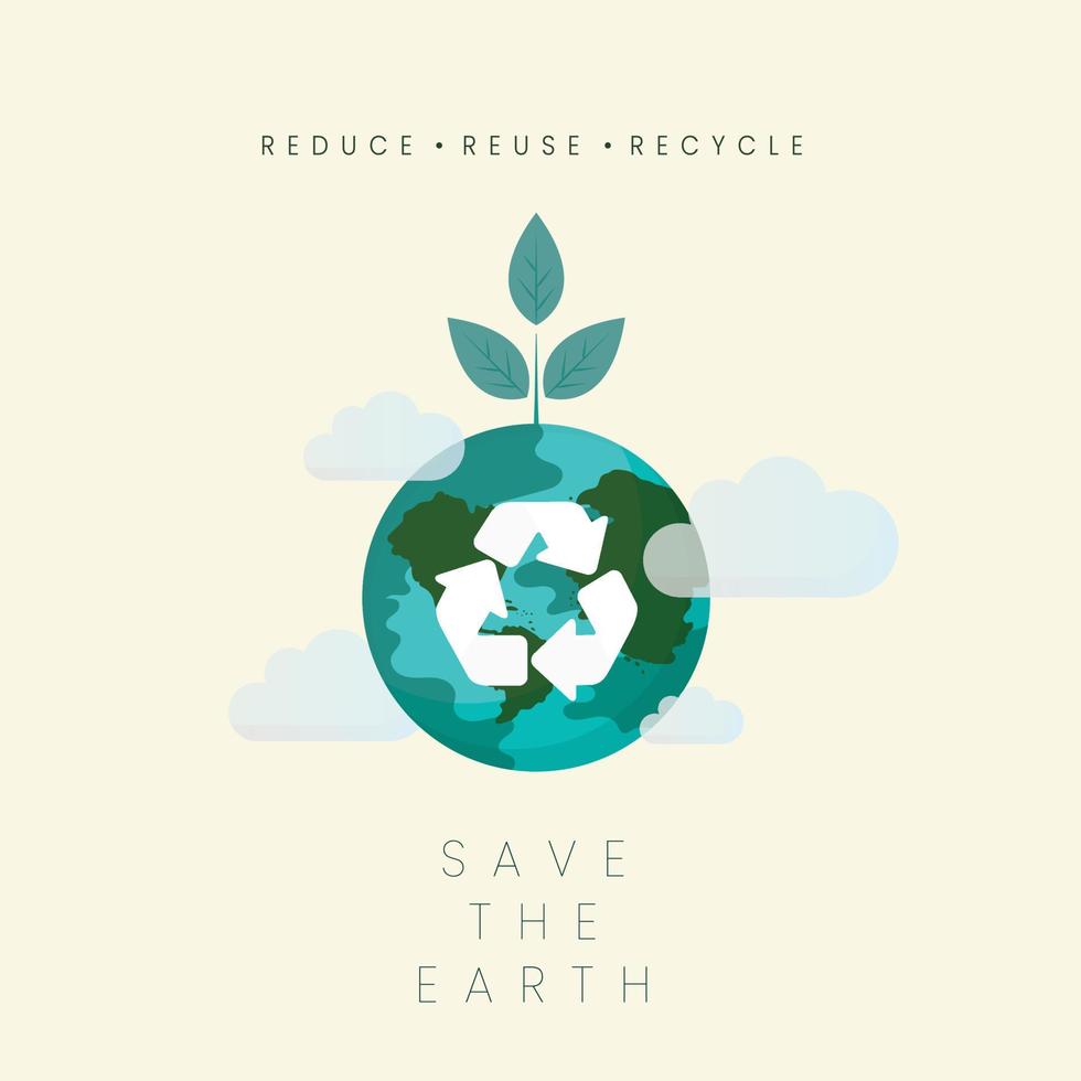 Minimal Save the Earth Vector Poster