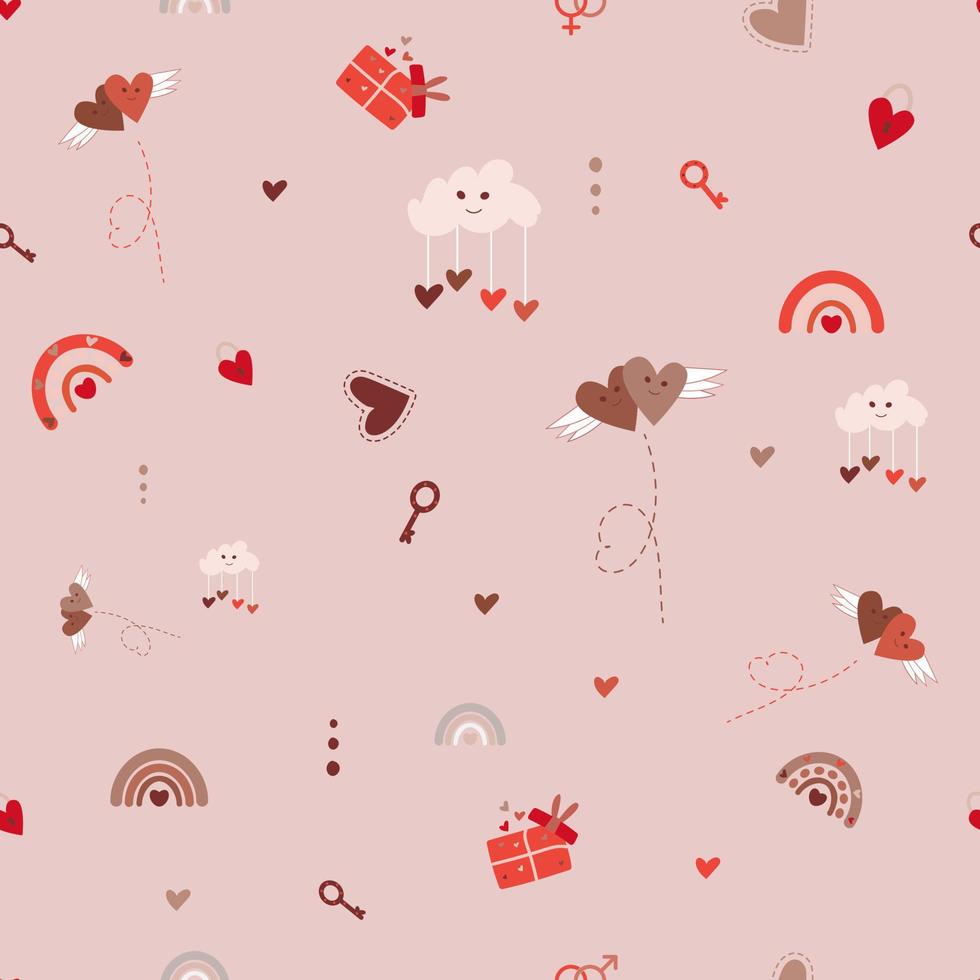 Valentine's Day Patterns Cliparts. vector illustration