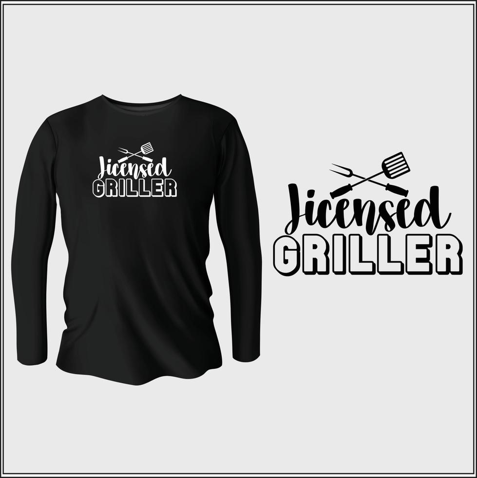 licensed griller t-shirt design with vector