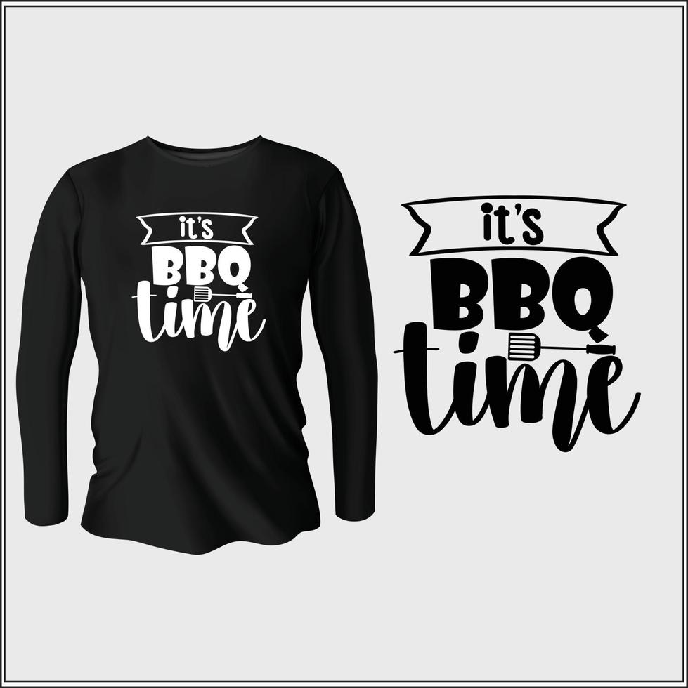 it's BBQ time t-shirt design with vector