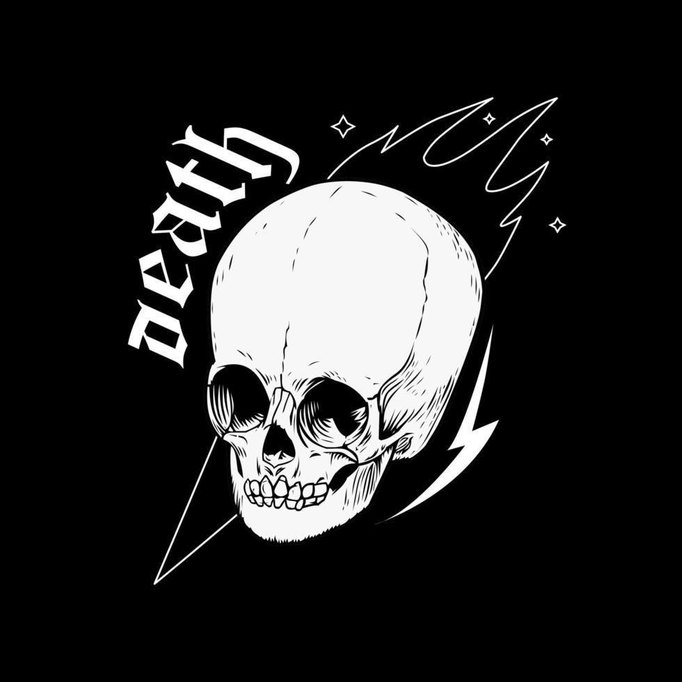 The skull vintage streetwear clothing design vector