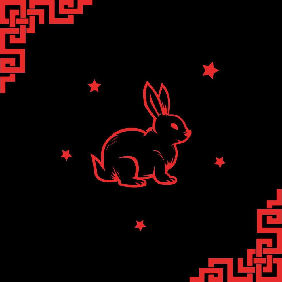 Abstract Chinese New Year of The Rabbit vector