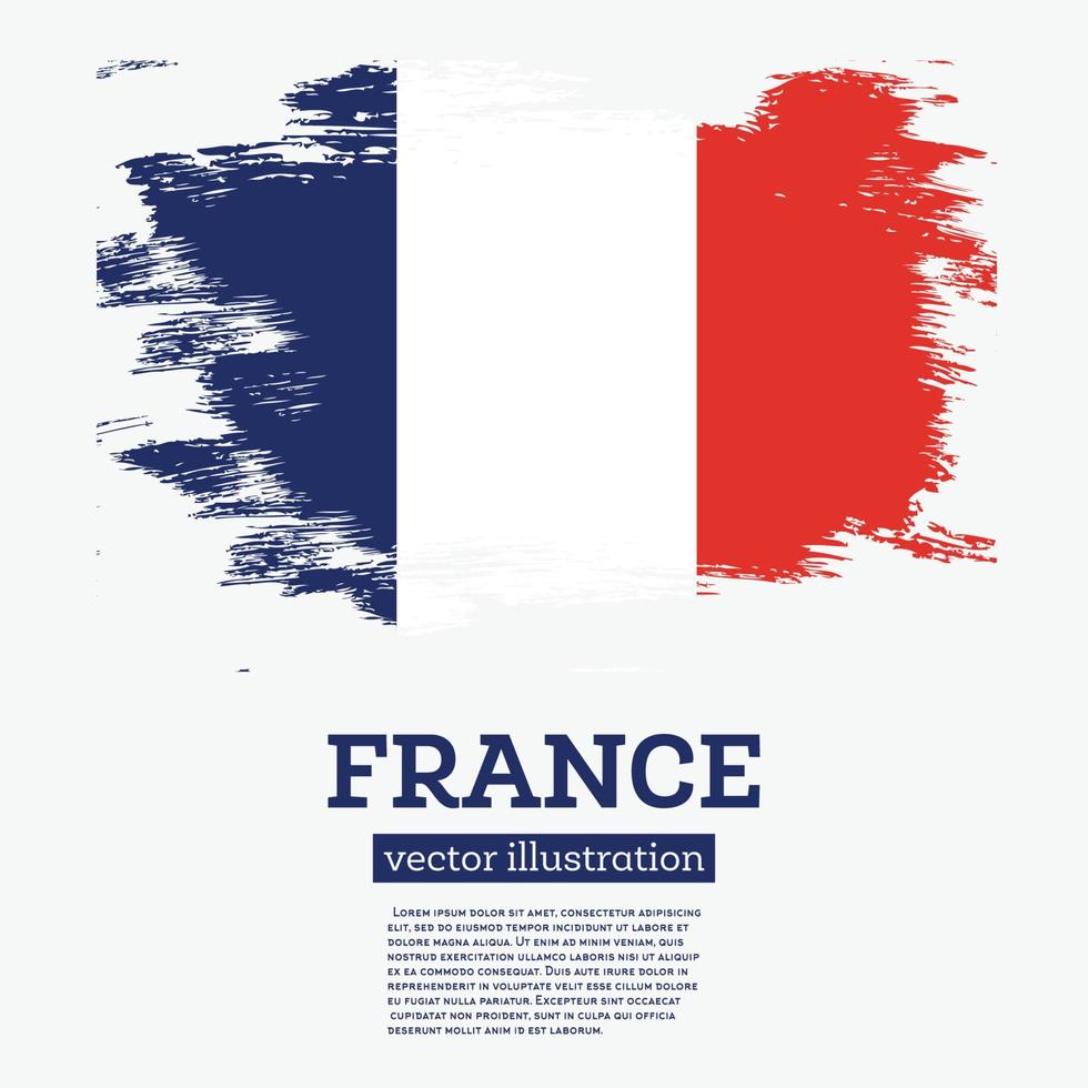 France Flag with Brush Strokes. vector