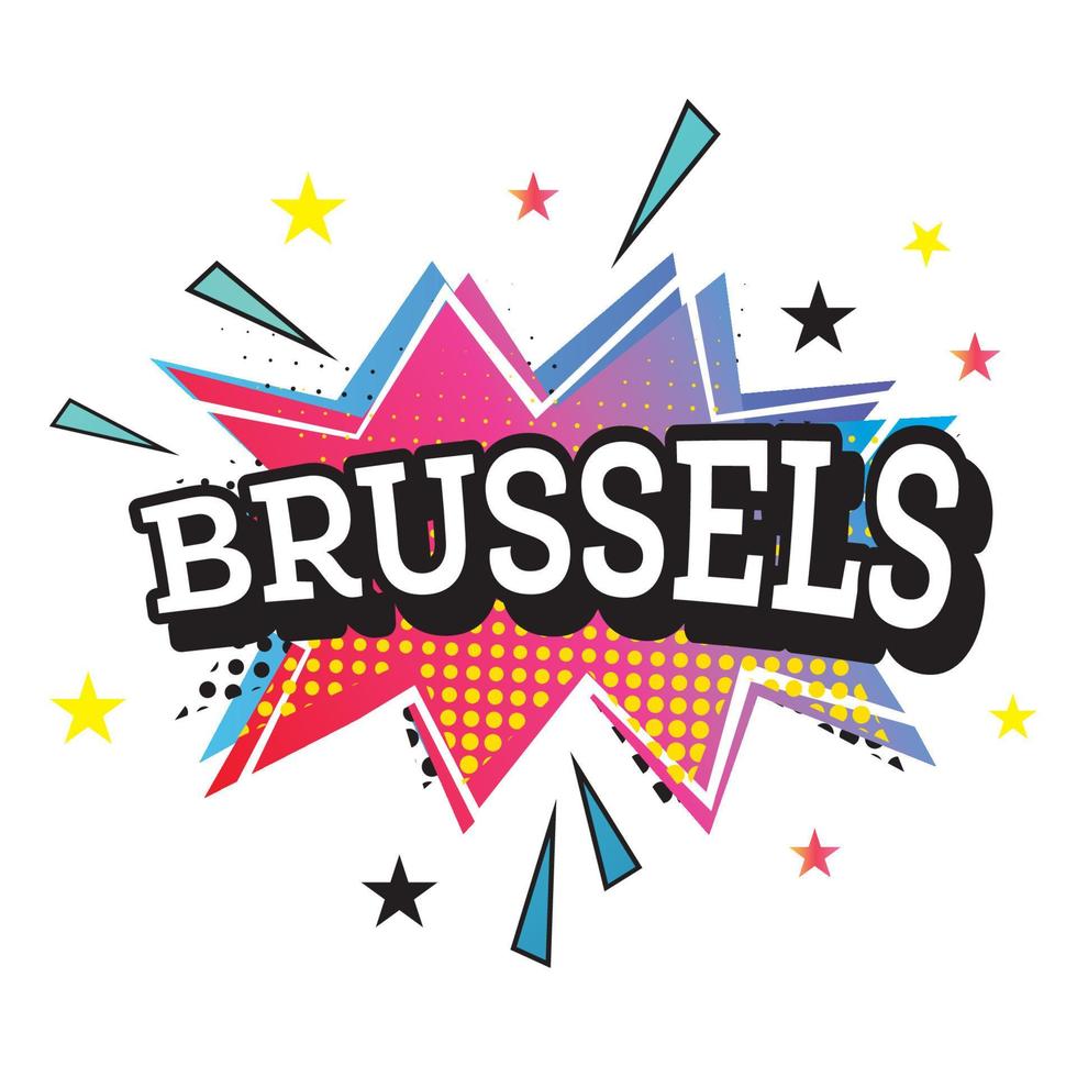 Brussels Comic Text in Pop Art Style. vector