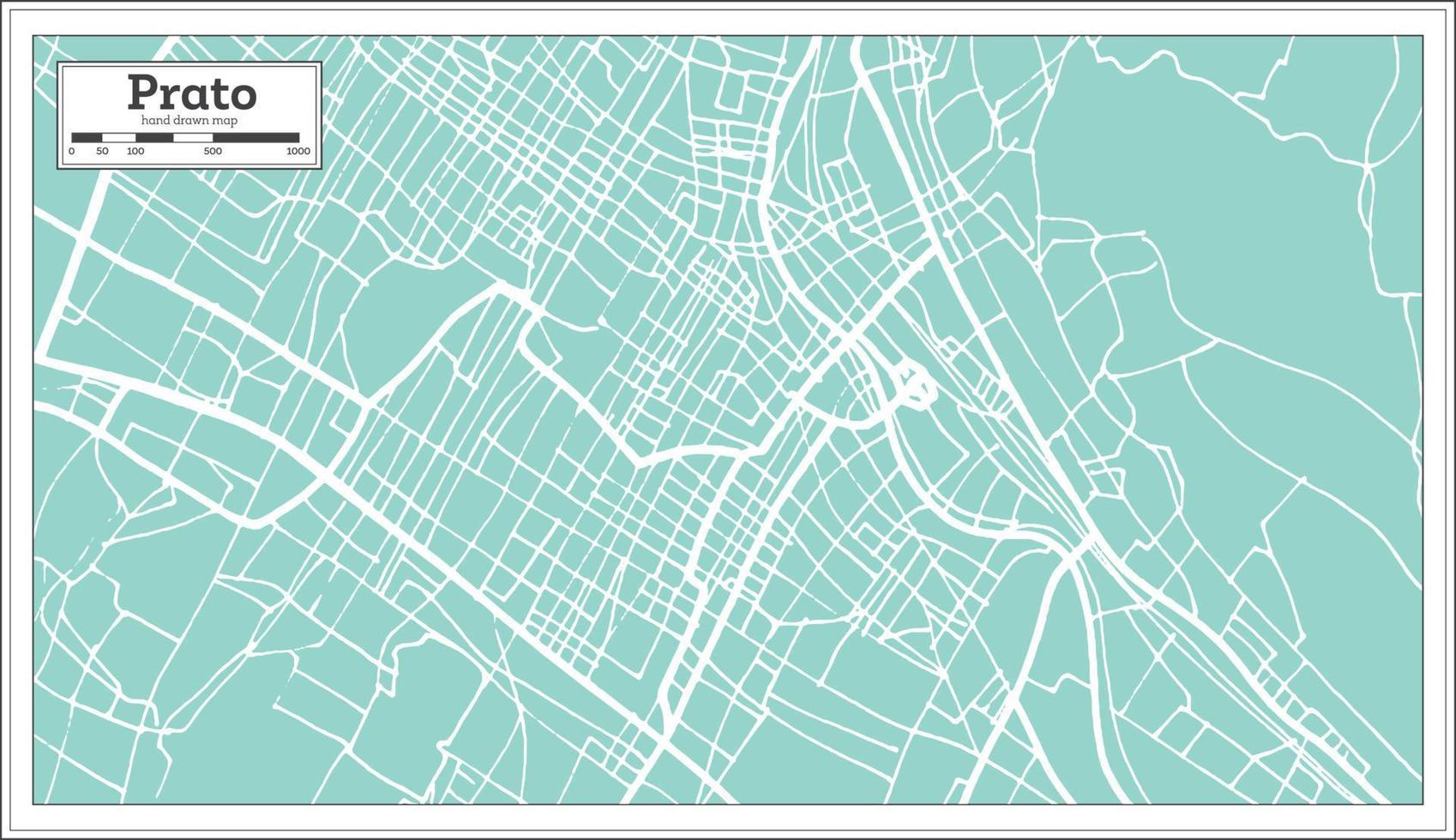 Prato Italy City Map in Retro Style. Outline Map. vector