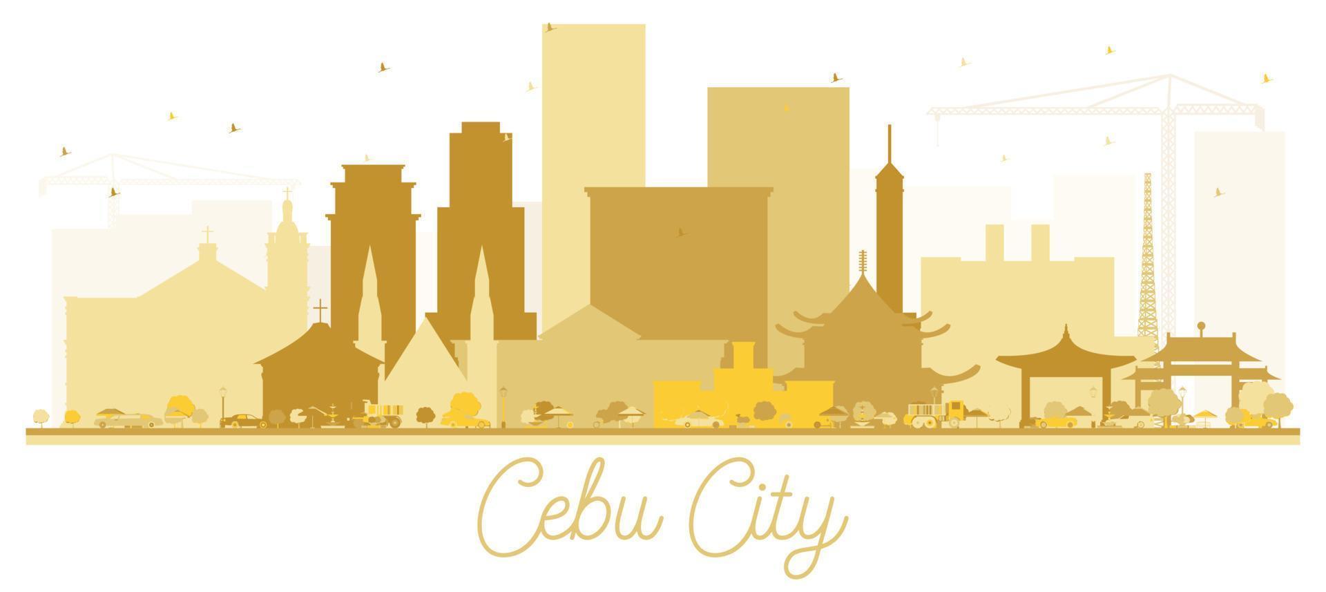 Cebu City skyline Golden silhouette. vector