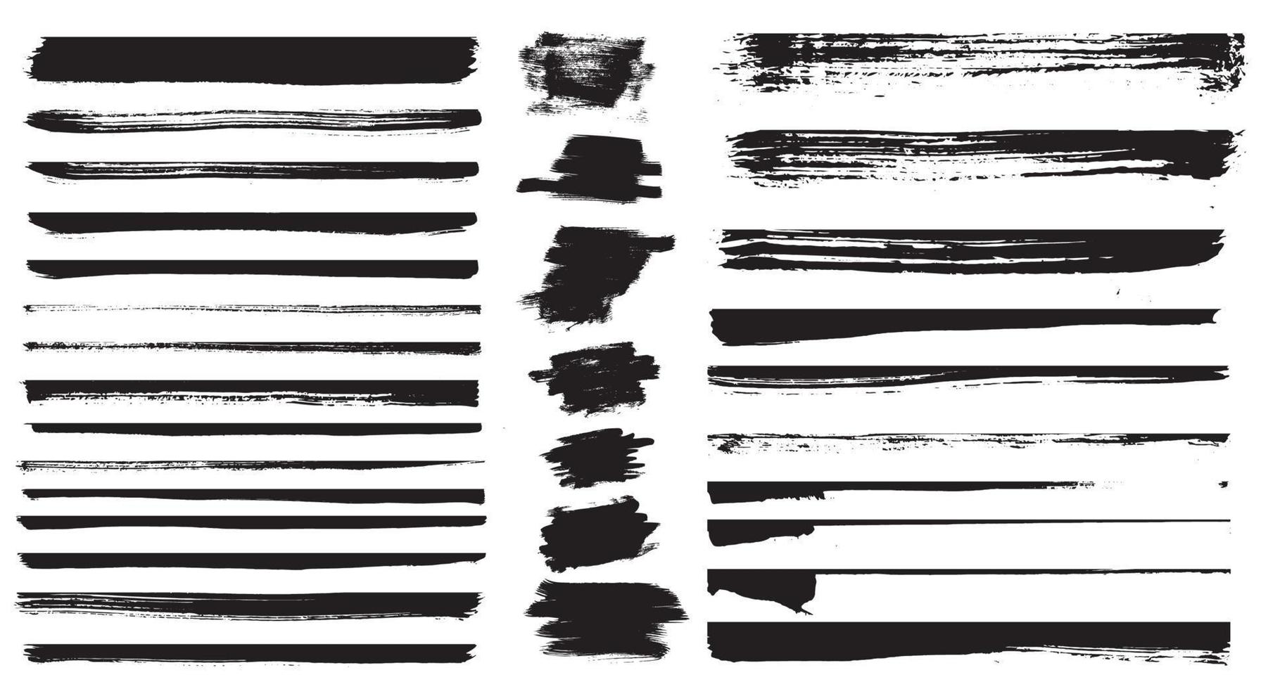 Set of different grunge brush strokes. Set of grunge dividers. vector