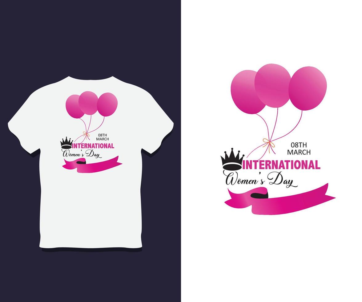 diseño de camiseta de tipografía del día internacional de la mujer con vector