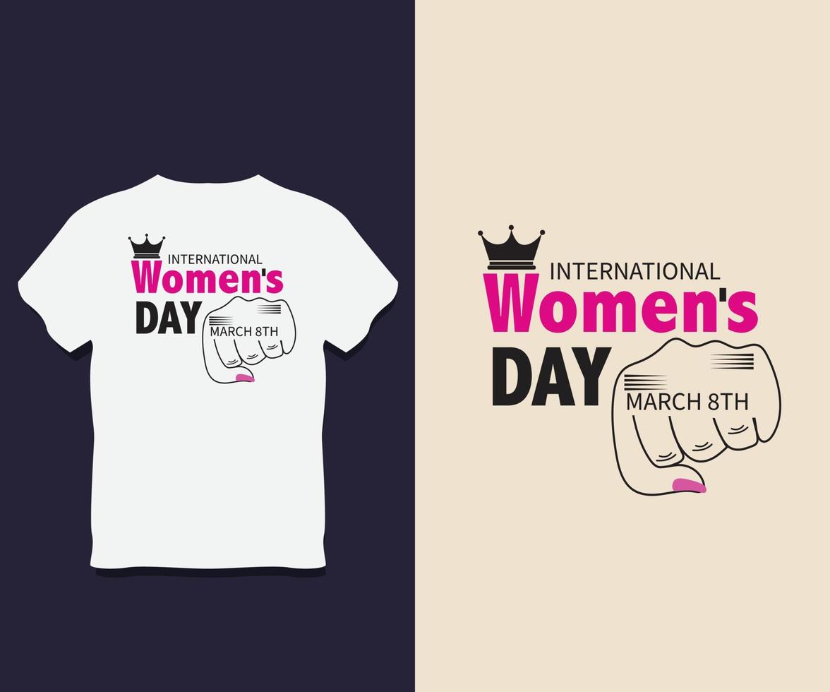 diseño de camiseta de tipografía del día internacional de la mujer con vector