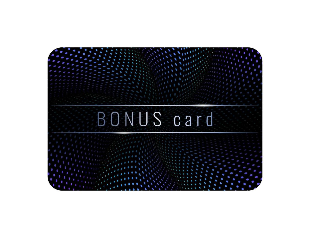 tarjeta de bonificación, tarjeta de plástico de diseño, diseño abstracto en espiral, débito, crédito, fondo blanco aislado. vector