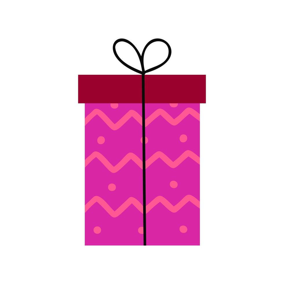 caja de regalo rosa. ilustración para impresión, fondos, cubiertas y embalaje. la imagen se puede utilizar para tarjetas de felicitación, carteles, pegatinas y textiles. aislado sobre fondo blanco. vector