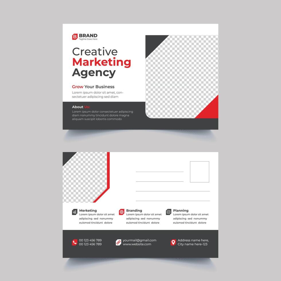 Corporate Business Postcard Template Design vector