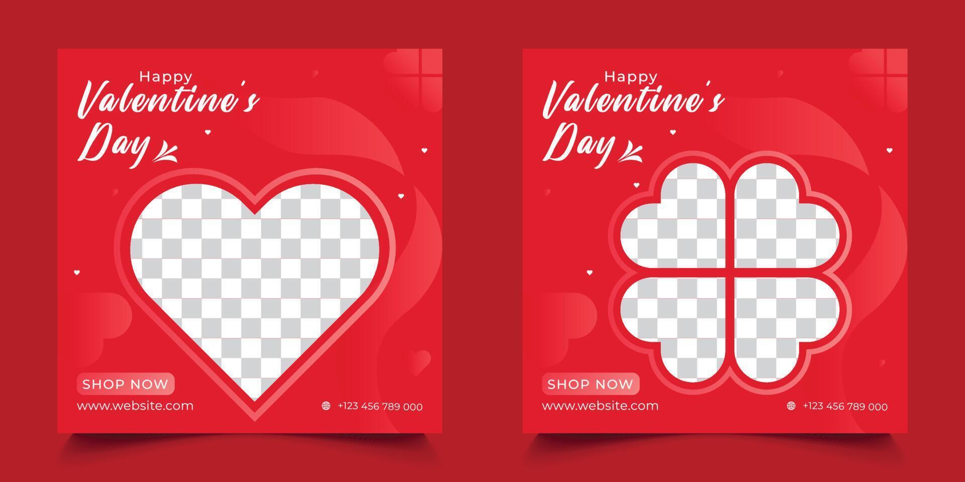 Valentine's Day Social Media Post Template vector