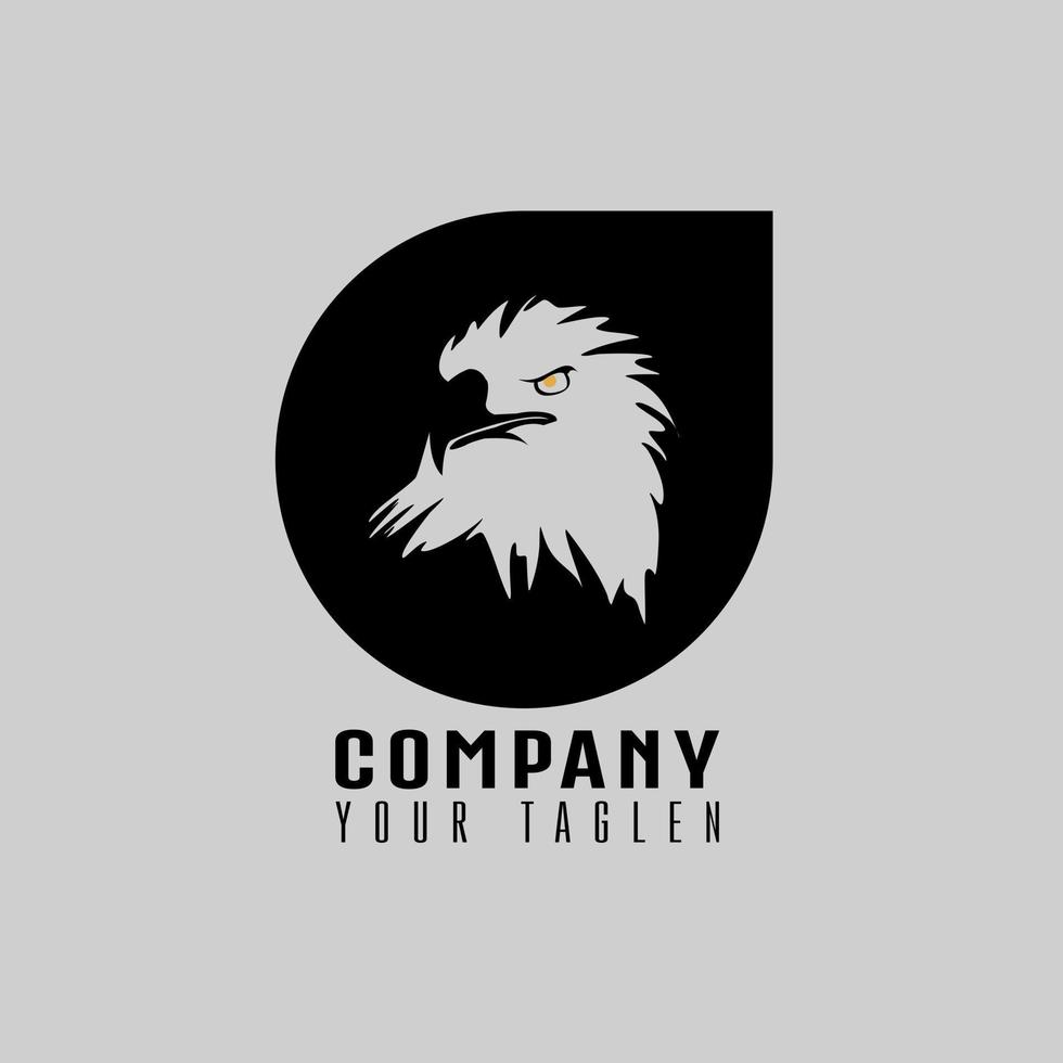 eagle head logo design template in circle, suitable for sport, company logo template vector