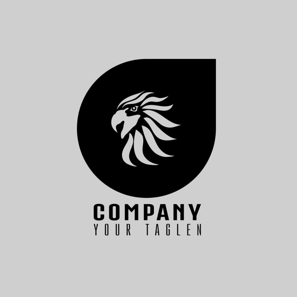 eagle head logo design template in circle, suitable for sport, company logo template vector