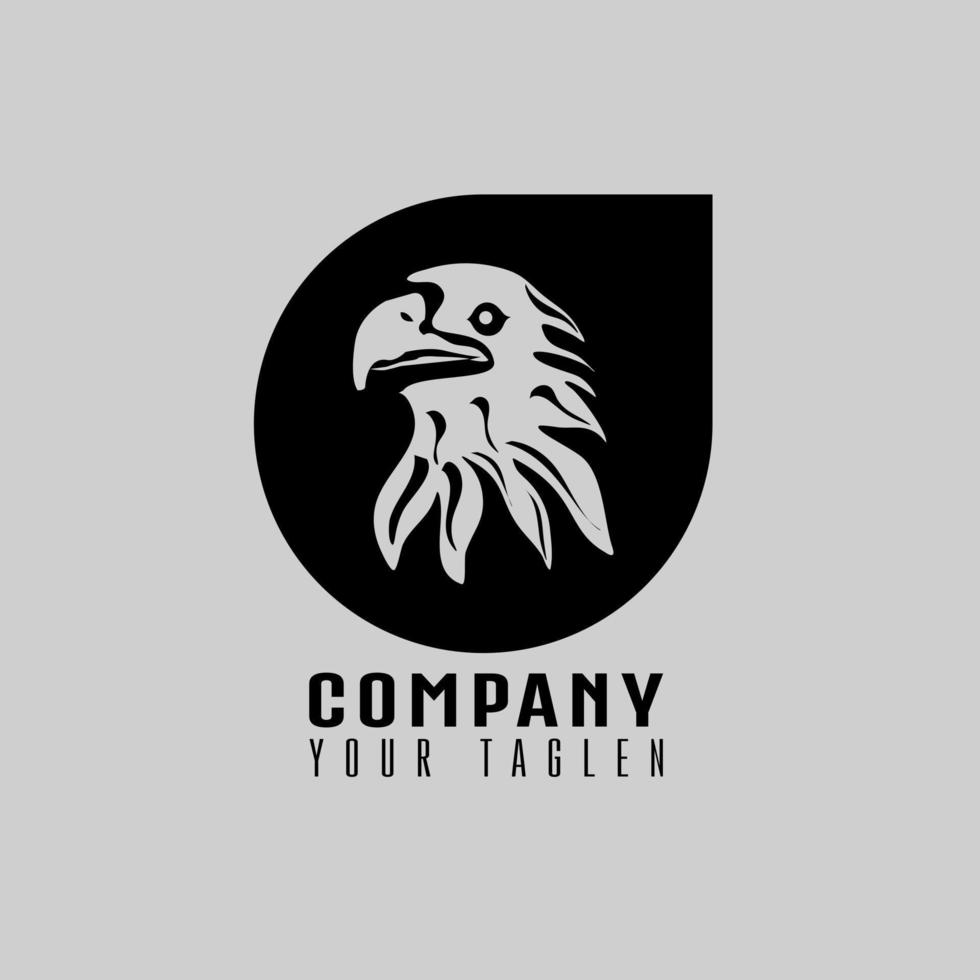 eagle head logo design template in circle, suitable for sport, company logo template vector