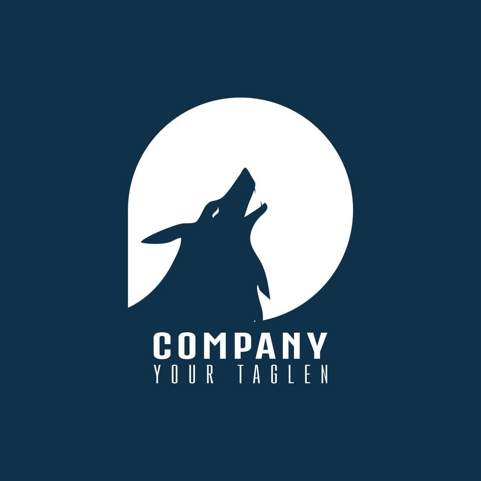 Logo design template, with wolf head icon vector