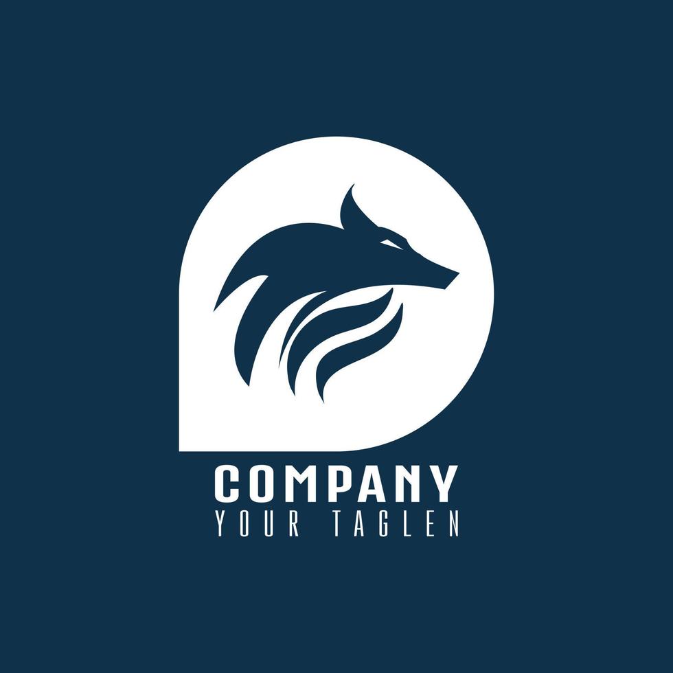 Logo design template, with wolf head icon vector