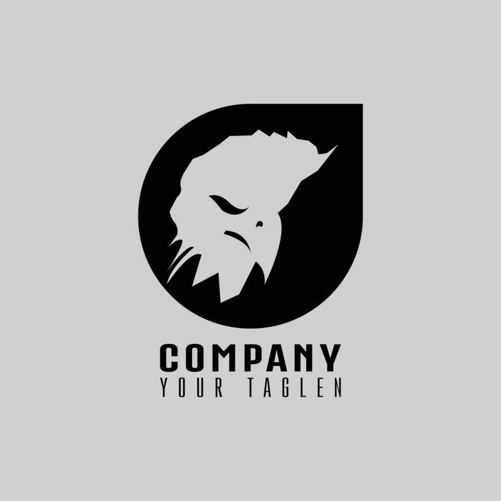 eagle head logo design template in circle, suitable for sport, company logo template vector