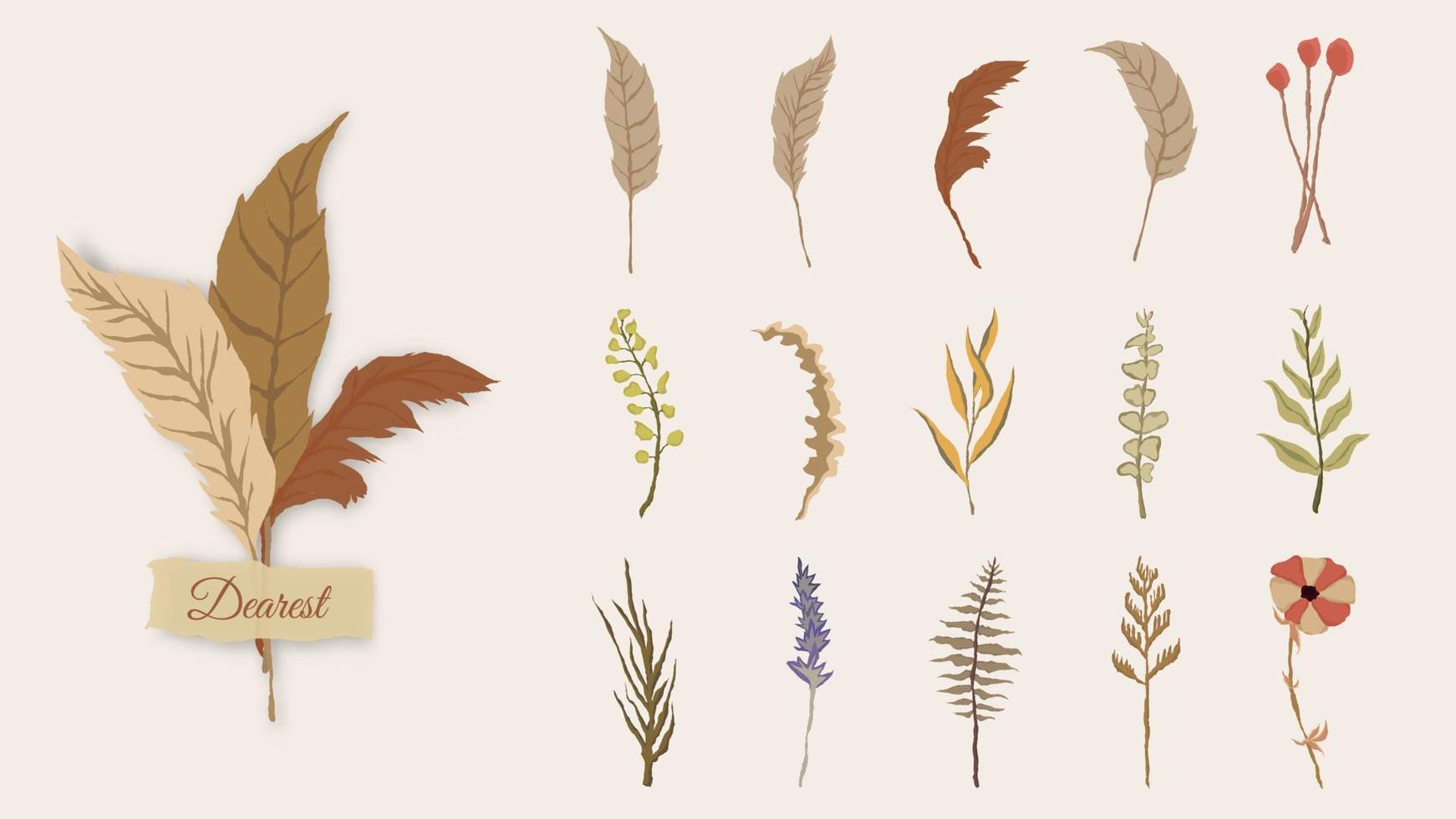 aesthetic leaf tape minimal design vector