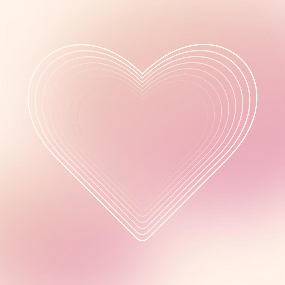 WebAesthetic romantic banner with lines heart on mesh pink