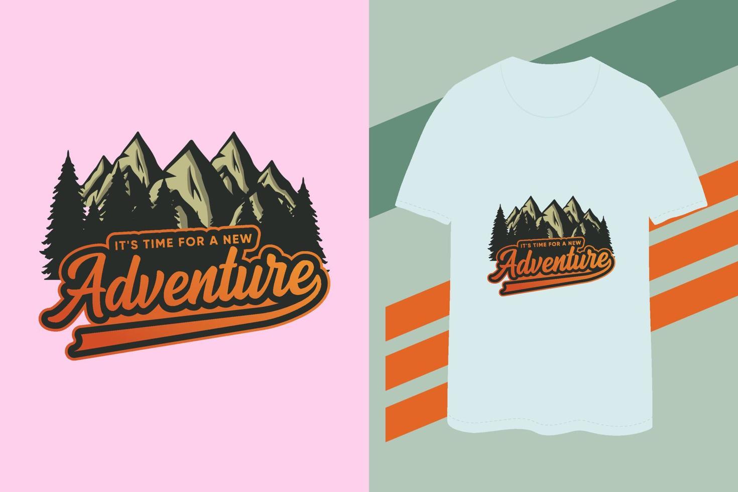 diseño de camiseta de montaña de aventura 2023 vector