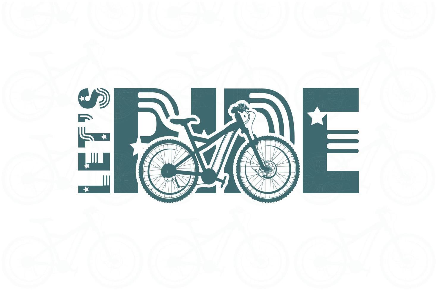 Let's Ride cycle t shirt design vector