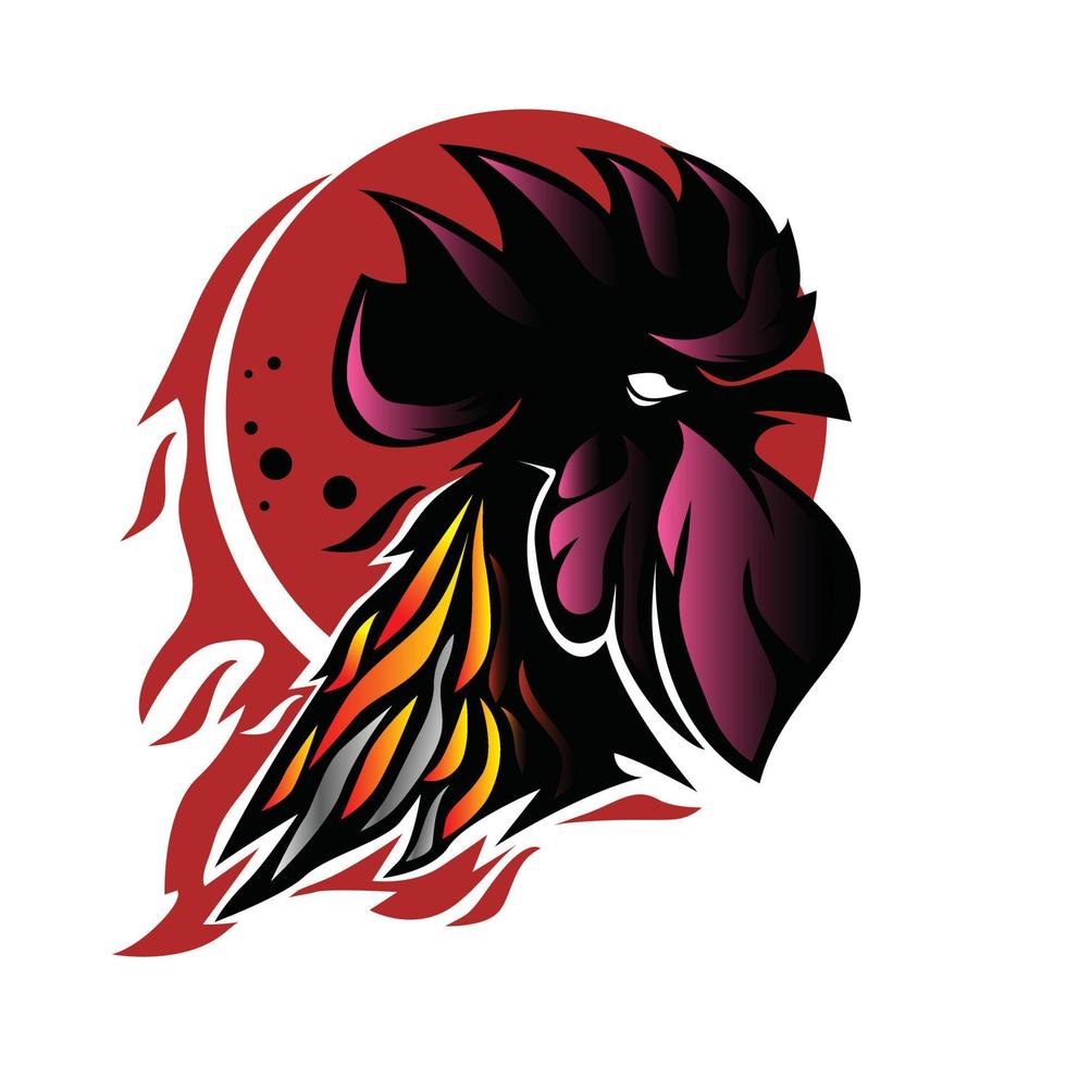 ilustración de mascota de logotipo de cabeza de gallo vector