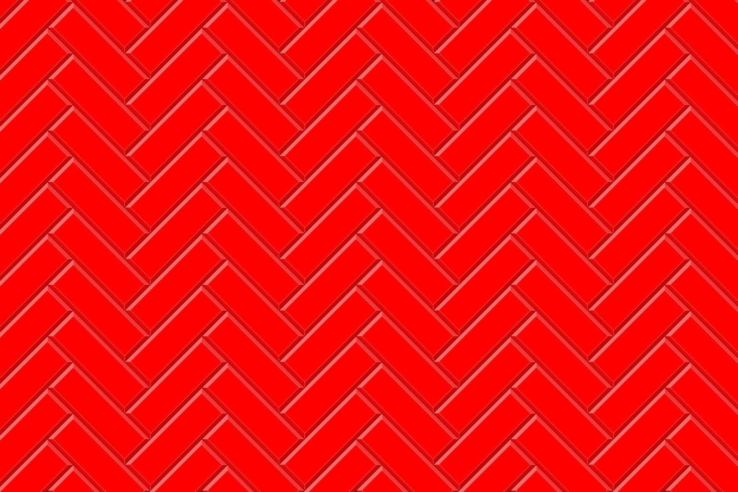 Red herringbone subway tile seamless pattern. Stone or ceramic brick metro wall background. Kitchen backsplash or bathroom wall or floor surface vector