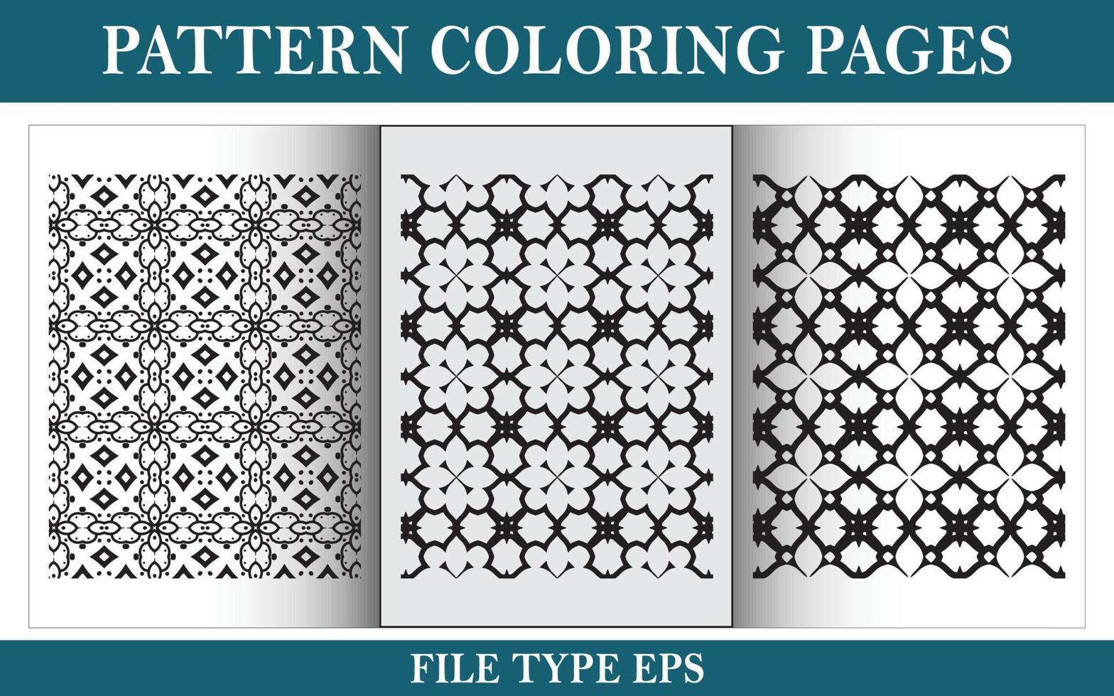 Pattern floral coloring page black and white vector