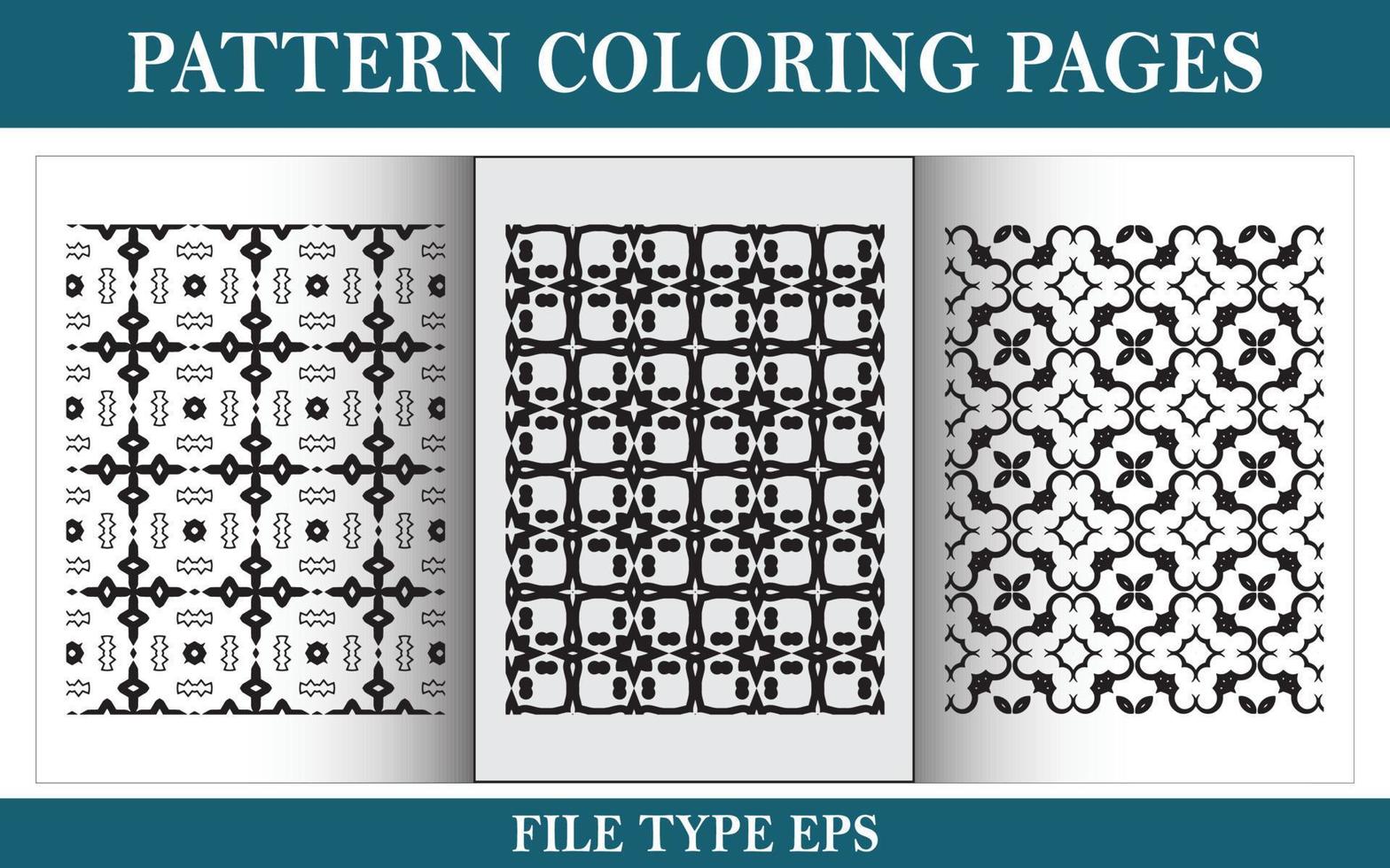 Pattern floral coloring page black and white vector