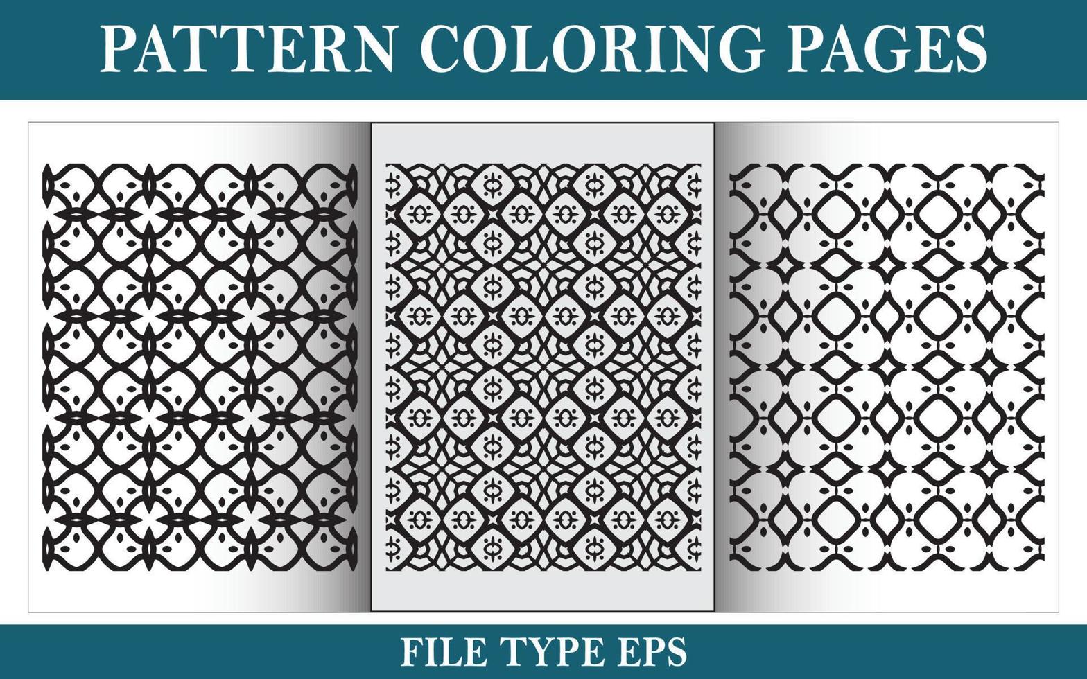 Pattern floral coloring page black and white vector