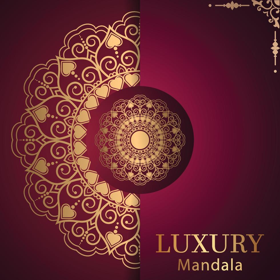 Fondo de diseño de mandala ornamental de lujo en color dorado. vector