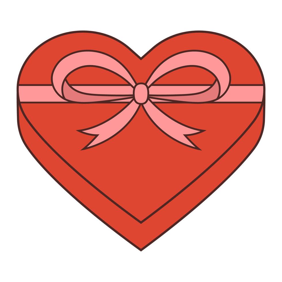 caja de regalo en forma de corazón. vector