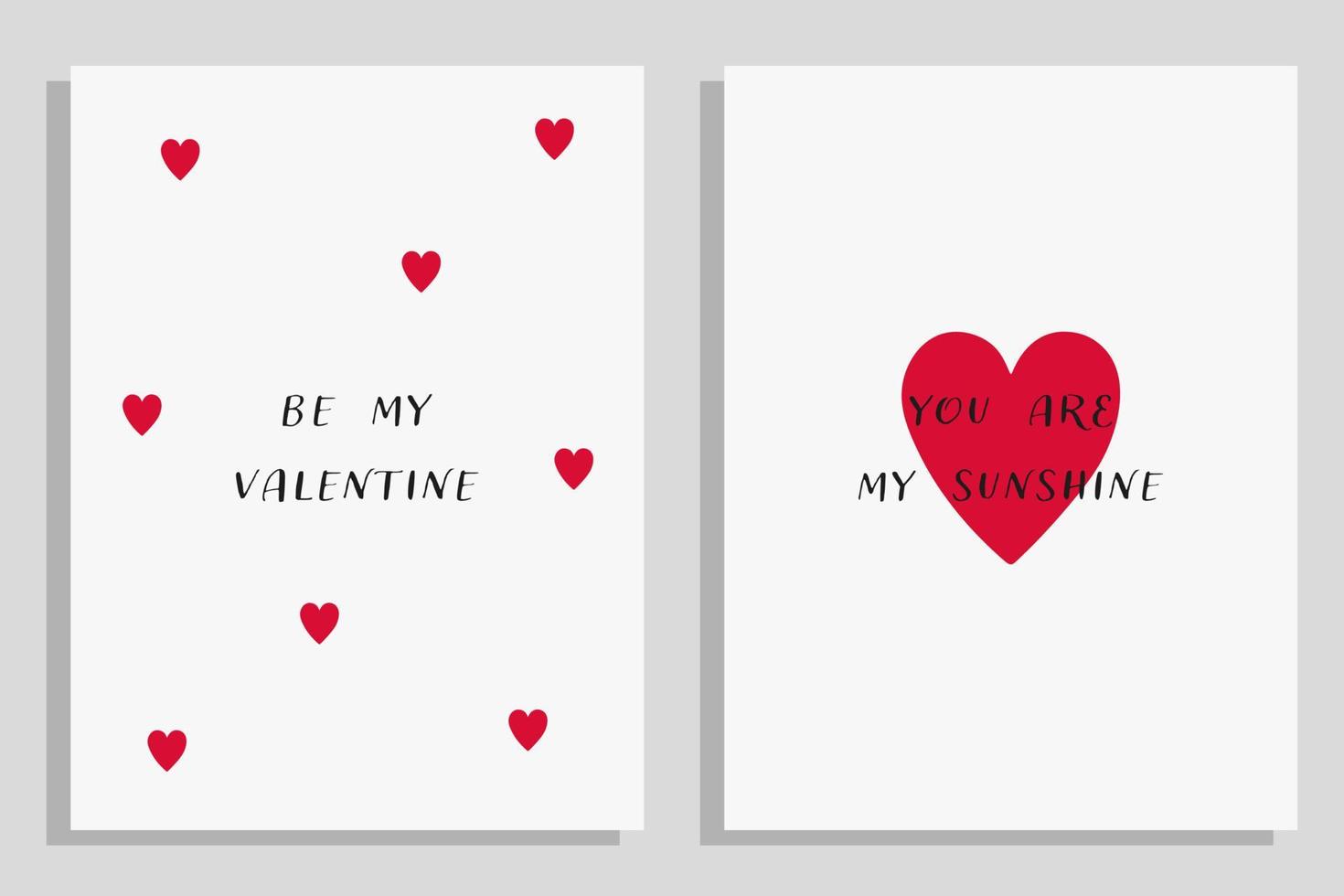 Valentine's day greeting cards vector