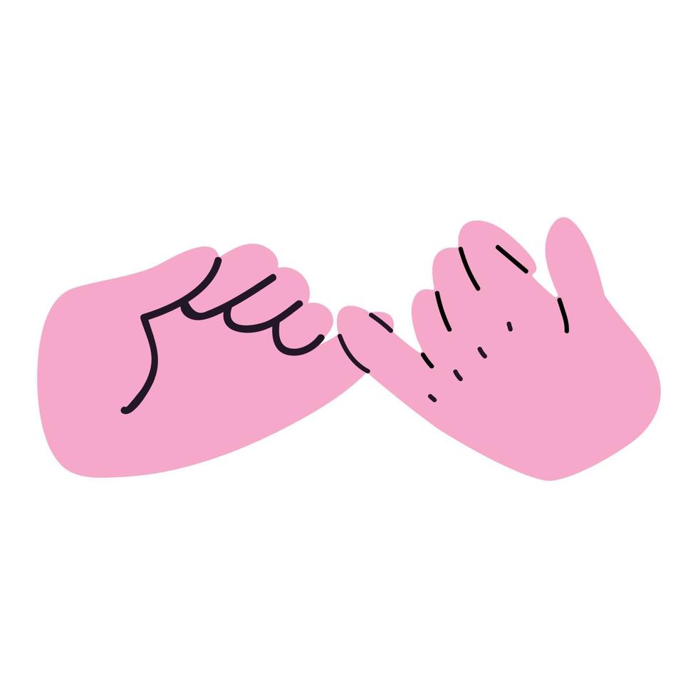 Pinky swear promise flat sign vector