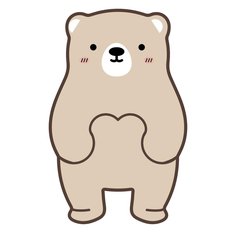 lindo, oso, caricatura, diseño, garabato vector