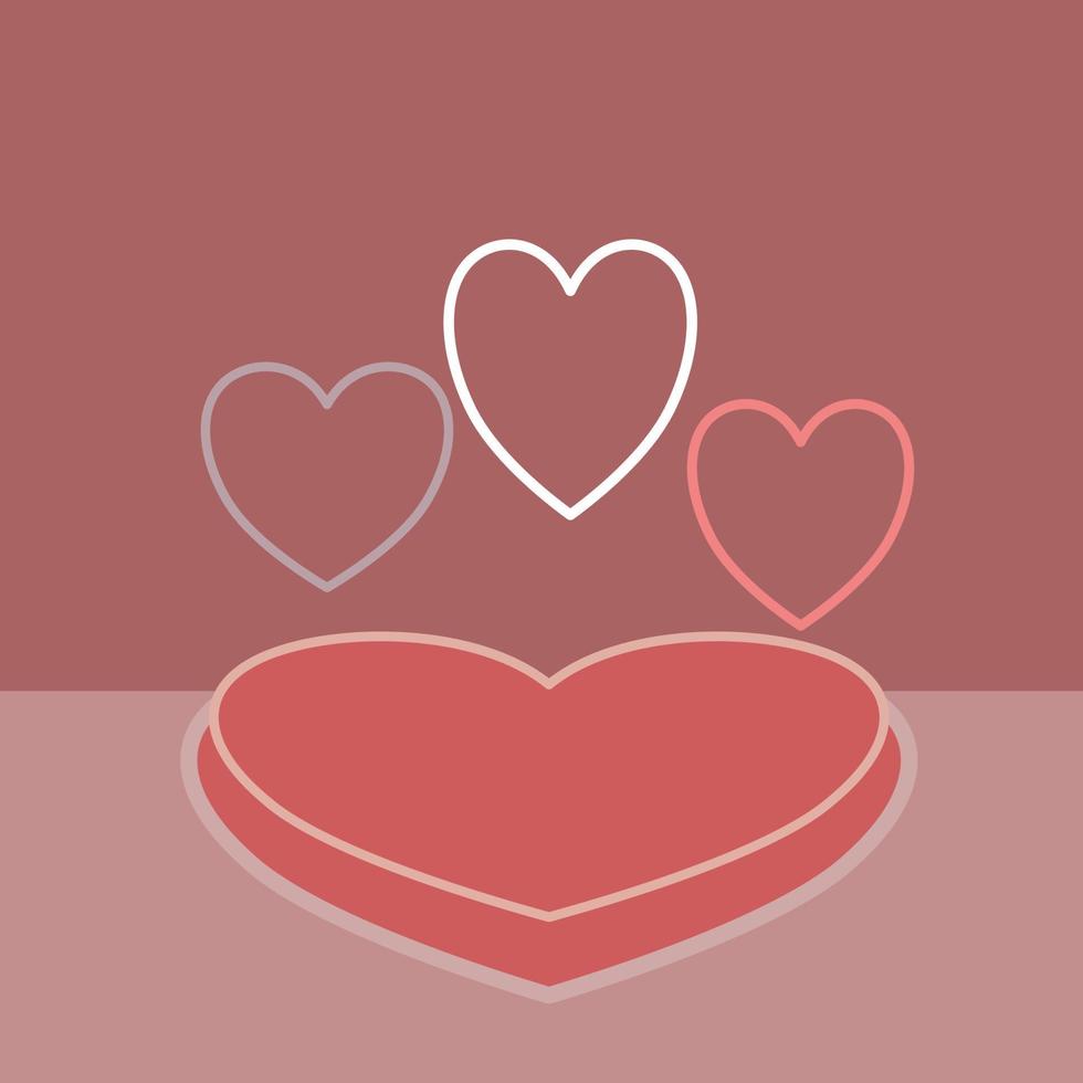 valentine card with heart vector