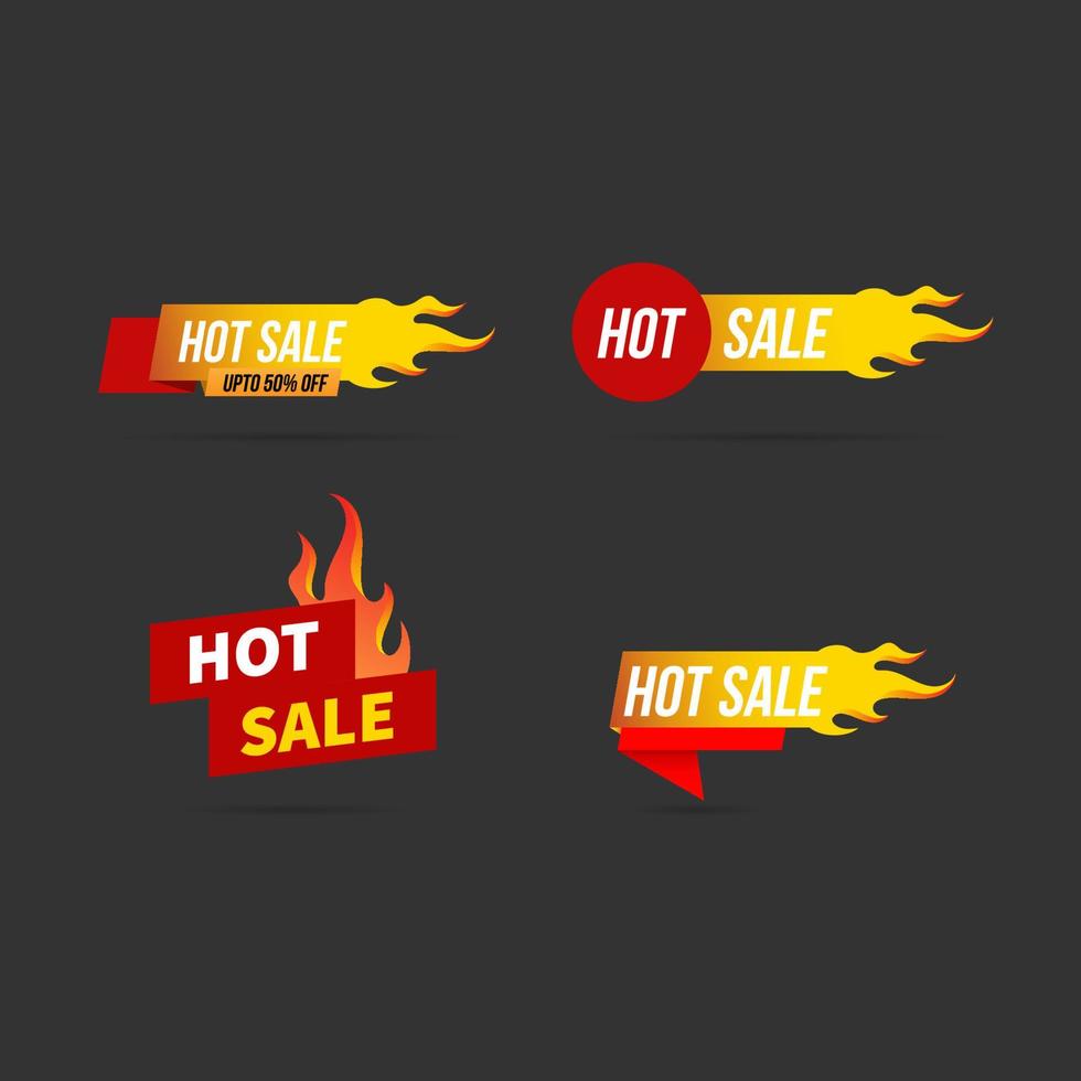 Hot sales stickers with fire vector