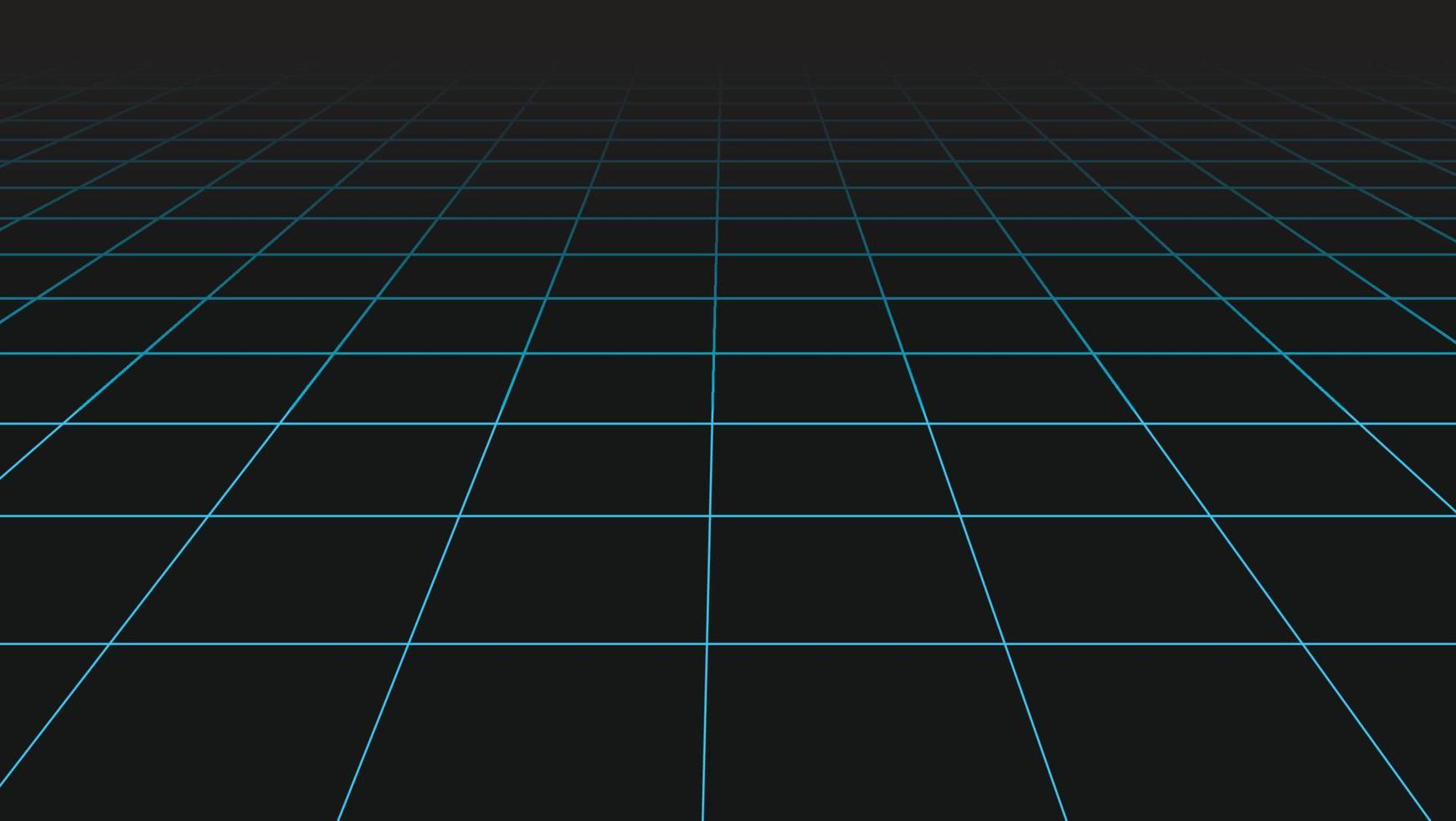 Perspective grid vector. 3D floor space, detailed blue lines on black background. Pattern design, line texture, interior template. EPS 10. vector