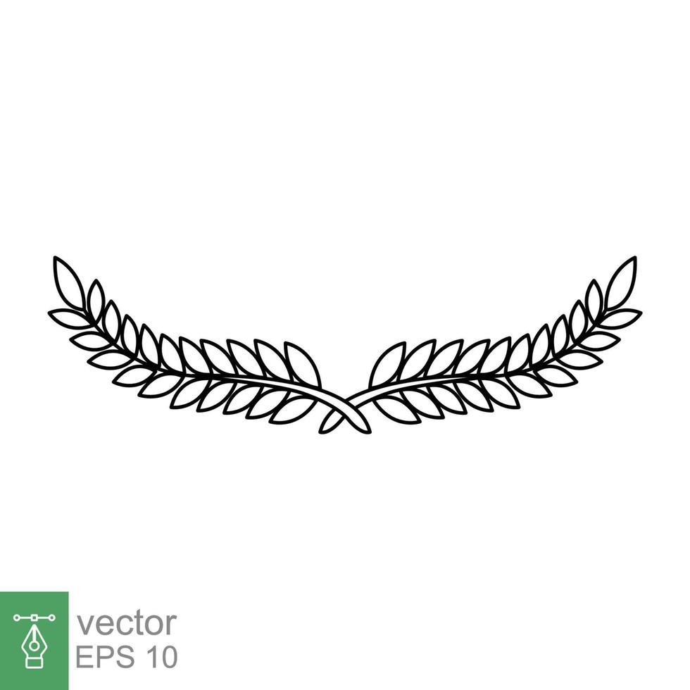 Laurel, wreath icon. Simple outline style. Symbol of victory, winner award, branch and leaves, roman concept. Line vector illustration design isolated on white background. EPS 10.