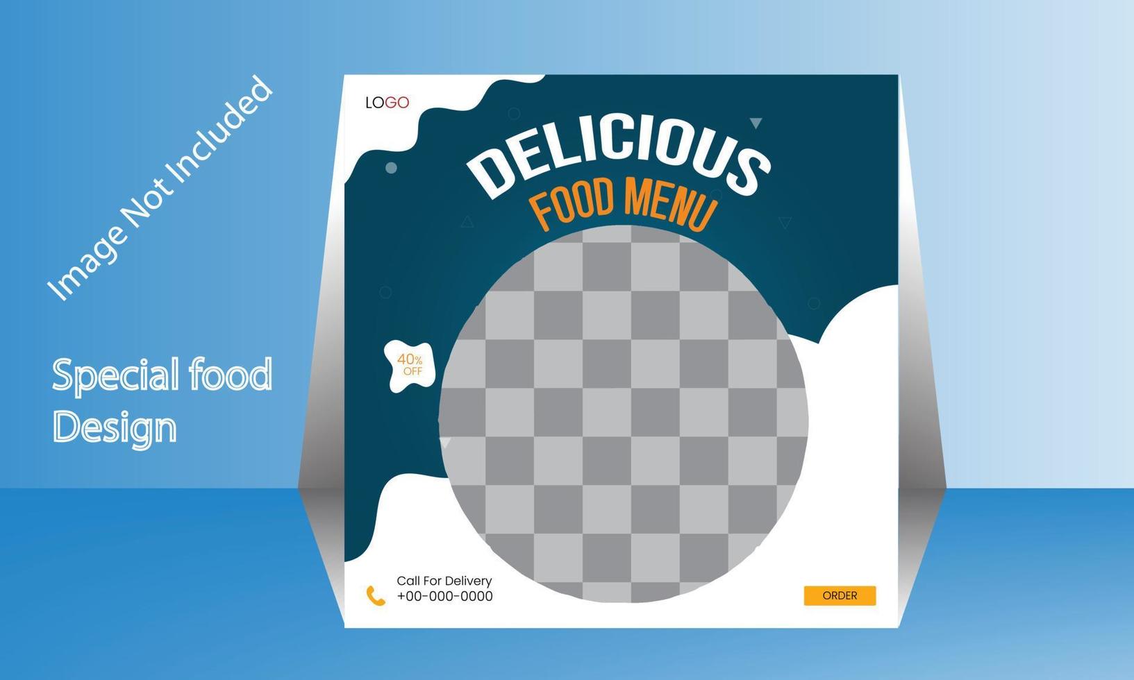 Fast food or food menu banner and social media post design vector