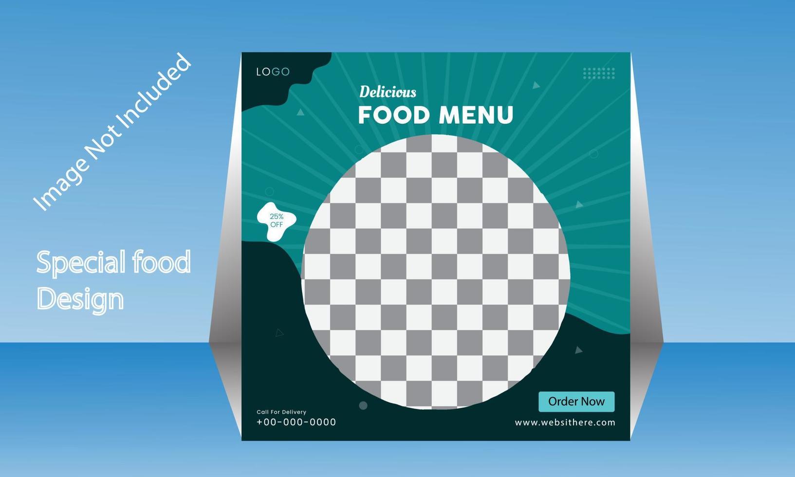 Fast food or food menu banner and social media post design vector
