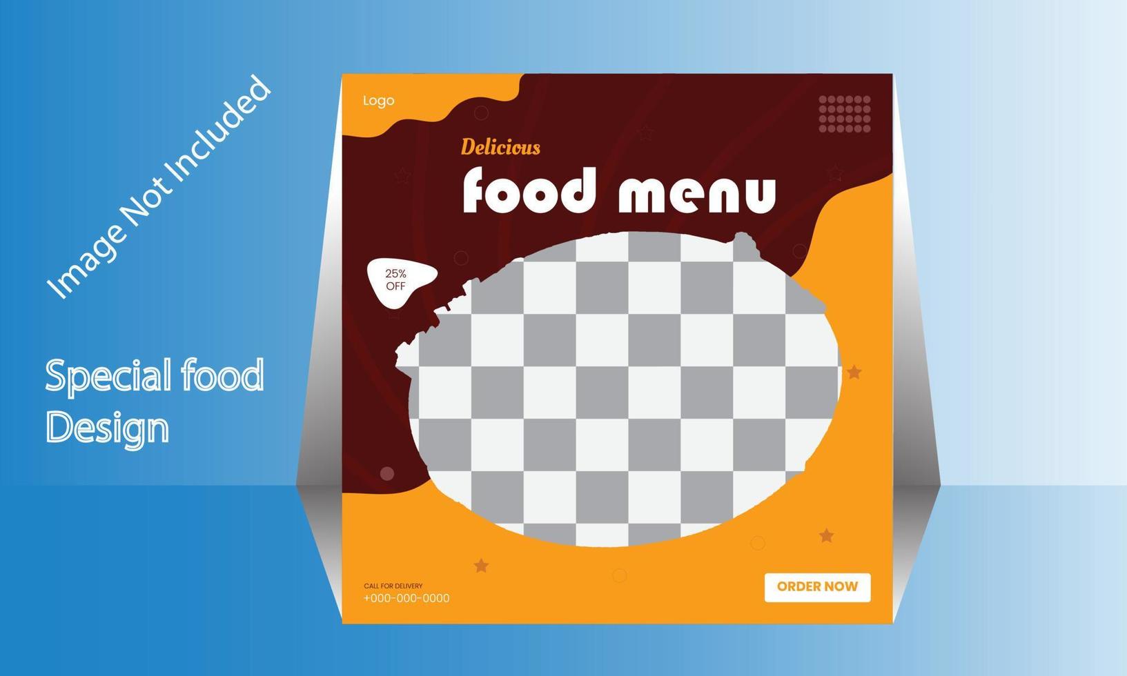 Fast food or food menu banner and social media post design vector