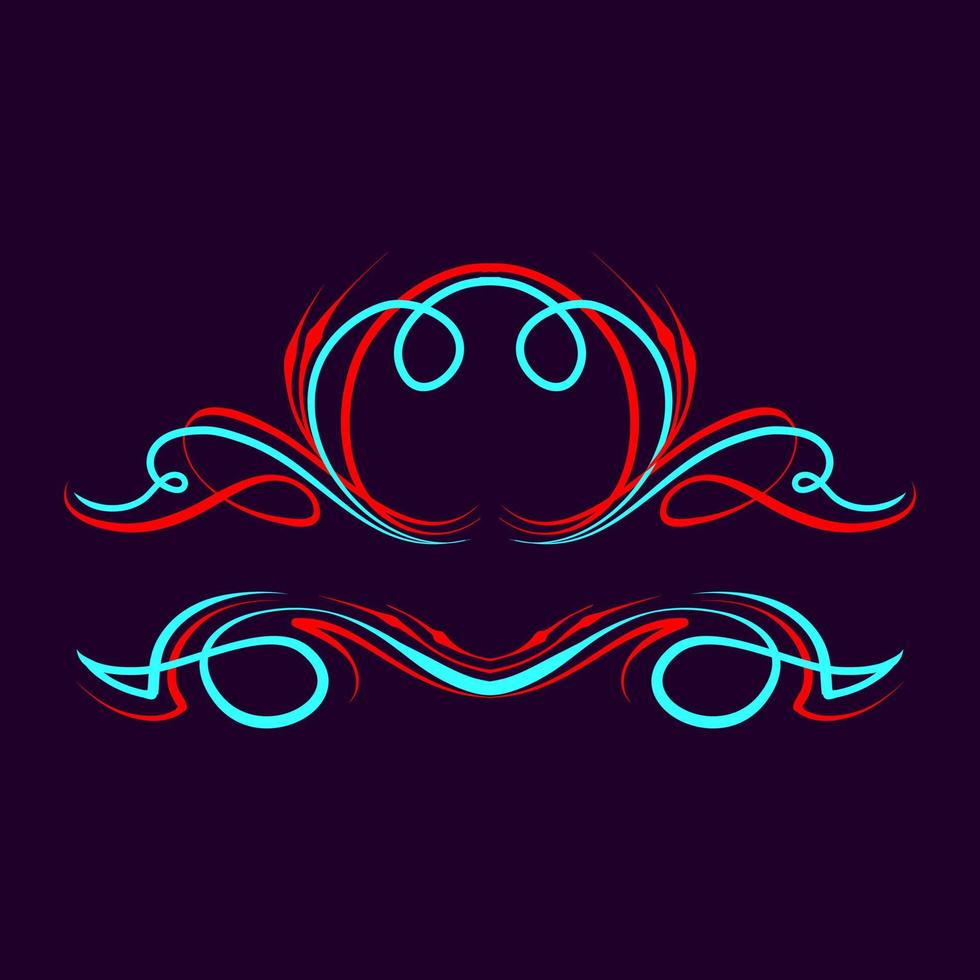 Libra Zodiac sign. Floral art illustration. Vintage pinstripes art. For vinyl sticker, painting template, tattoo, apparel, merchandise, border, frame. Vector Eps 10.