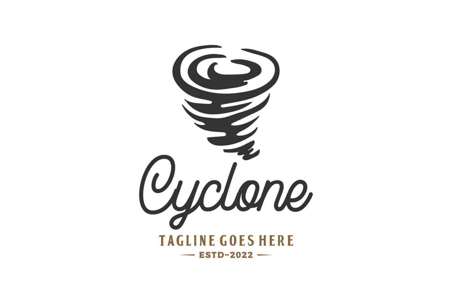 retro tifón ciclón huracán tempestad vector de diseño de logotipo